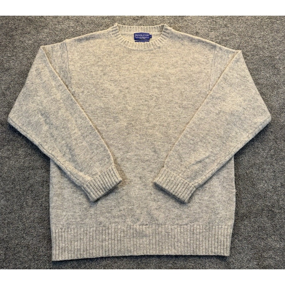 Pendleton Men's L Shetland Wool Crewneck Sweater Gray Washable Wool NWOT